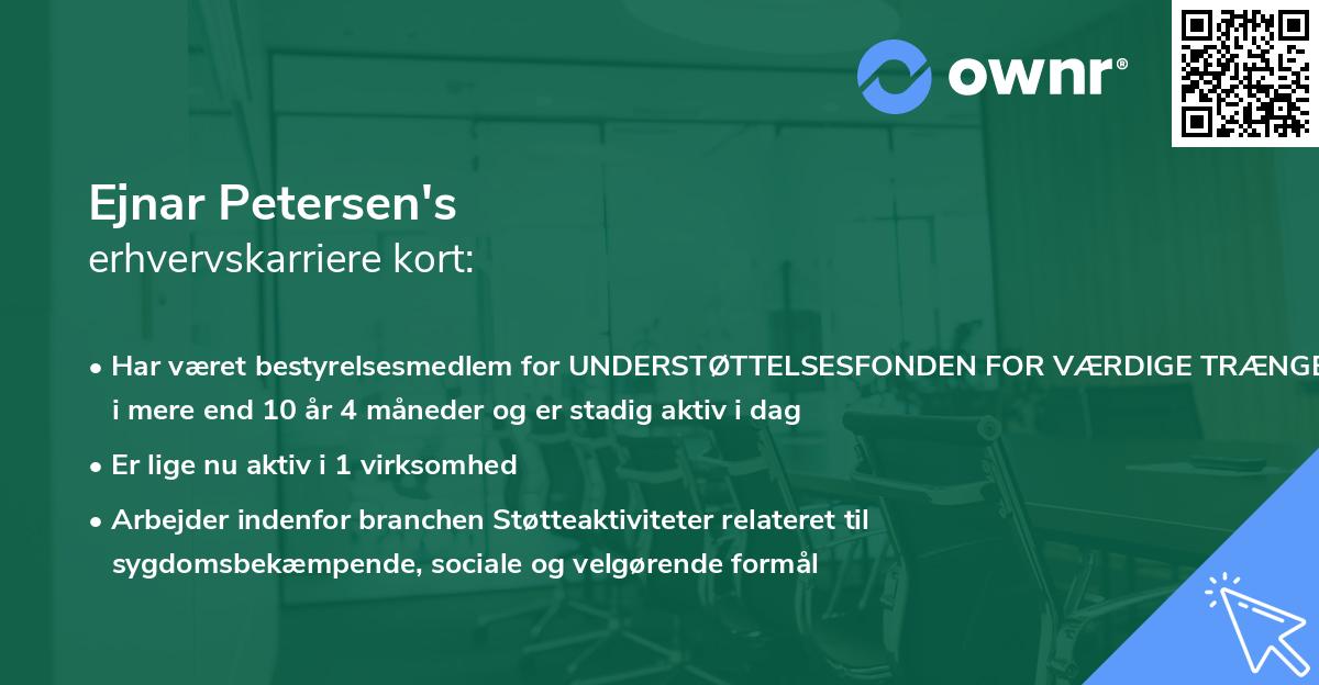 Ejnar Petersen's erhvervskarriere kort