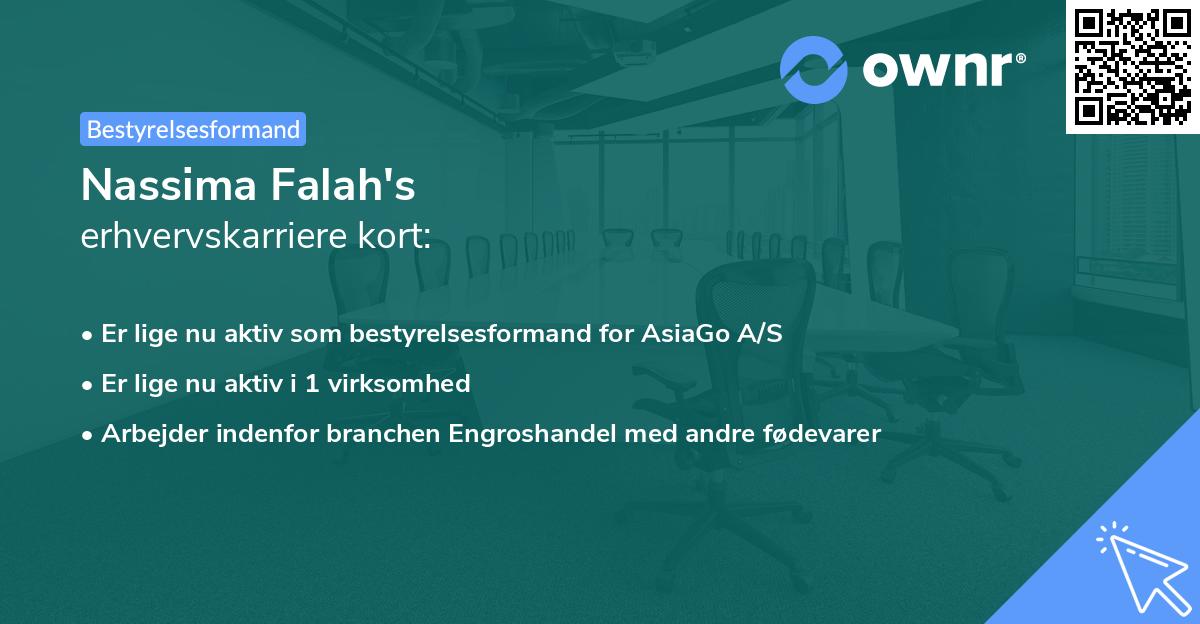 Nassima Falah's erhvervskarriere kort