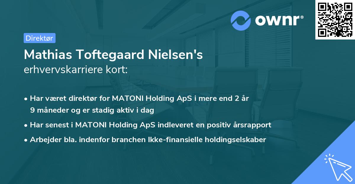 Mathias Toftegaard Nielsen's erhvervskarriere kort