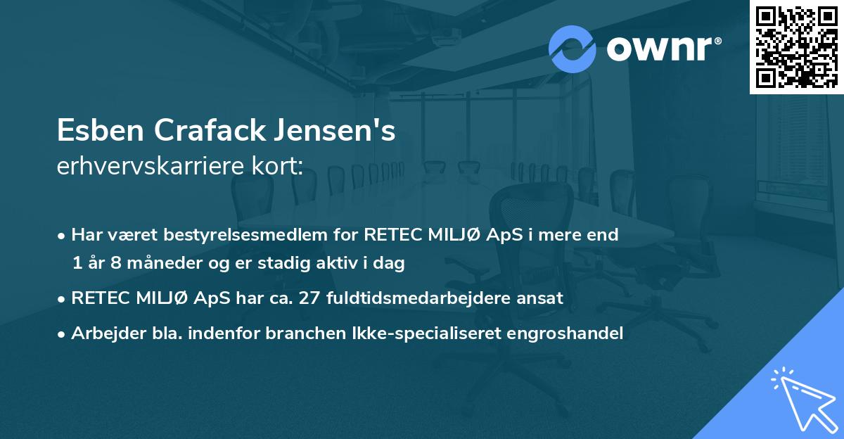 Esben Crafack Jensen's erhvervskarriere kort