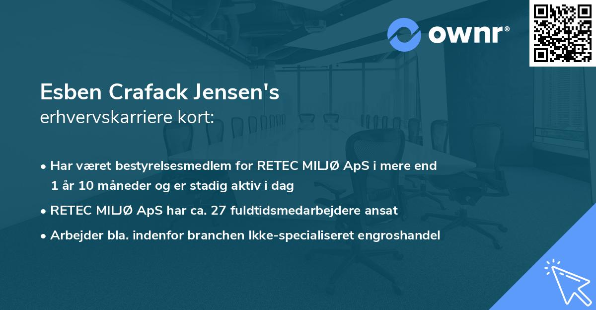 Esben Crafack Jensen's erhvervskarriere kort