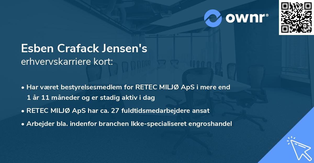 Esben Crafack Jensen's erhvervskarriere kort