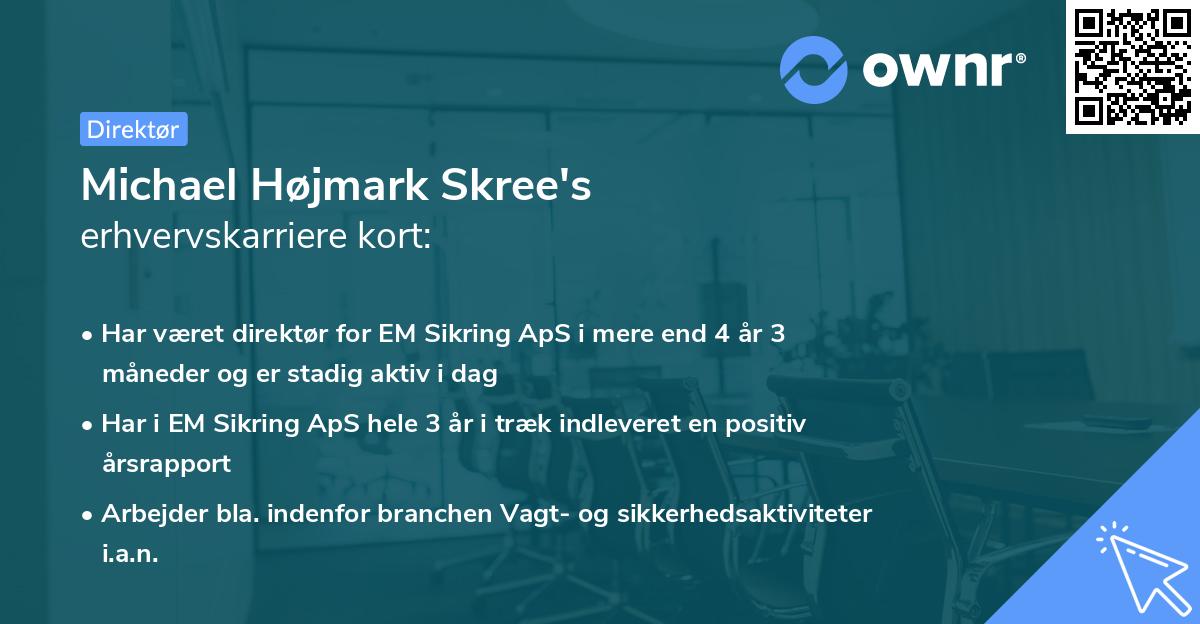Michael Højmark Skree's erhvervskarriere kort