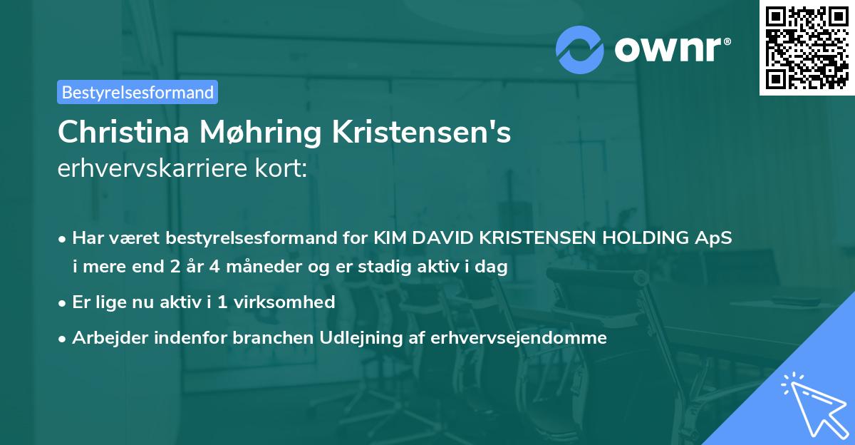 Christina Møhring Kristensen's erhvervskarriere kort
