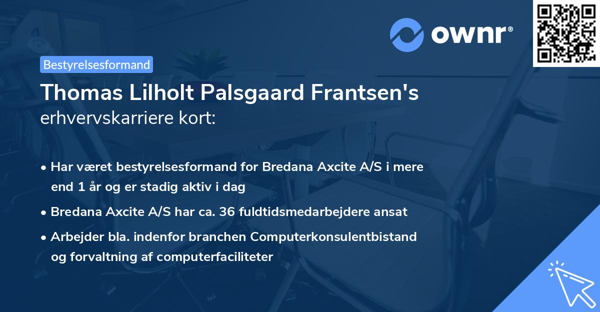 Thomas Lilholt Palsgaard Frantsen's erhvervskarriere kort