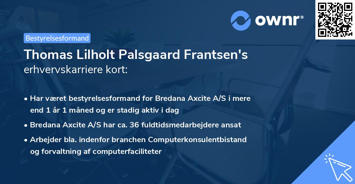 Thomas Lilholt Palsgaard Frantsen's erhvervskarriere kort
