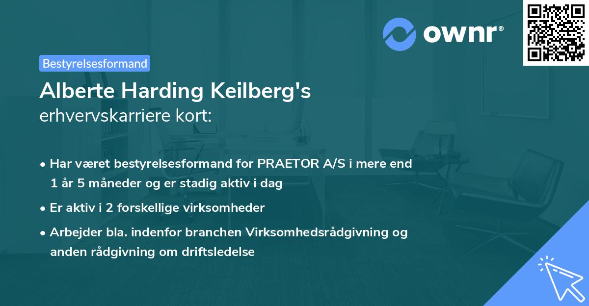 Alberte Harding Keilberg's erhvervskarriere kort