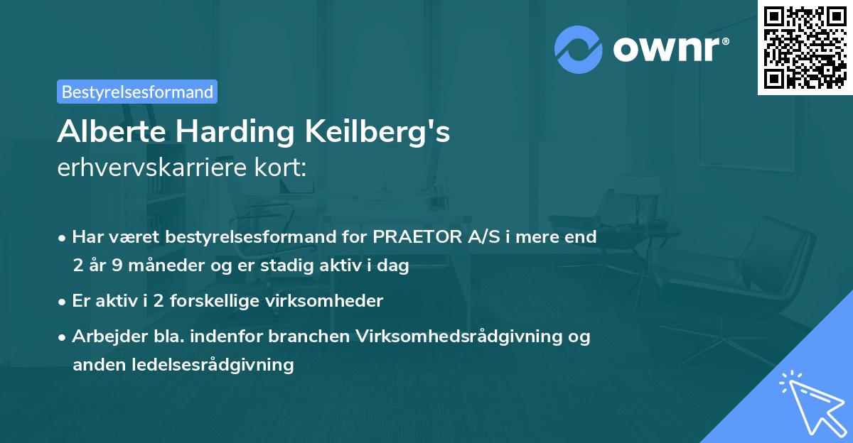 Alberte Harding Keilberg's erhvervskarriere kort