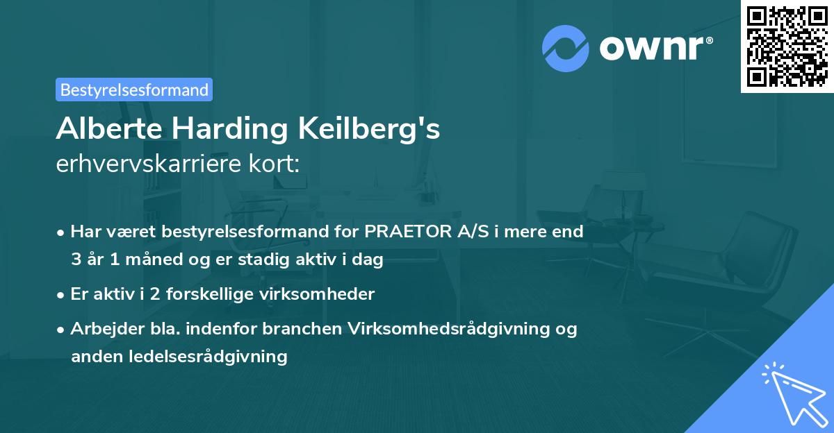 Alberte Harding Keilberg's erhvervskarriere kort