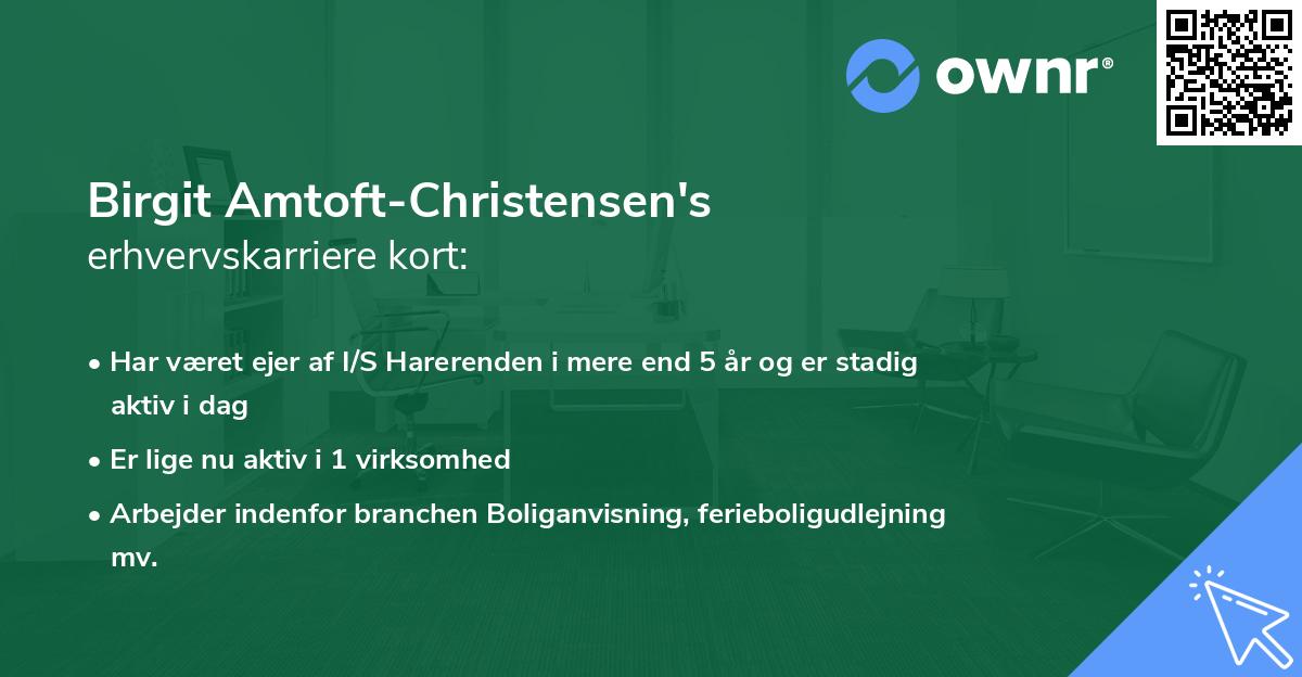 Birgit Amtoft-Christensen's erhvervskarriere kort