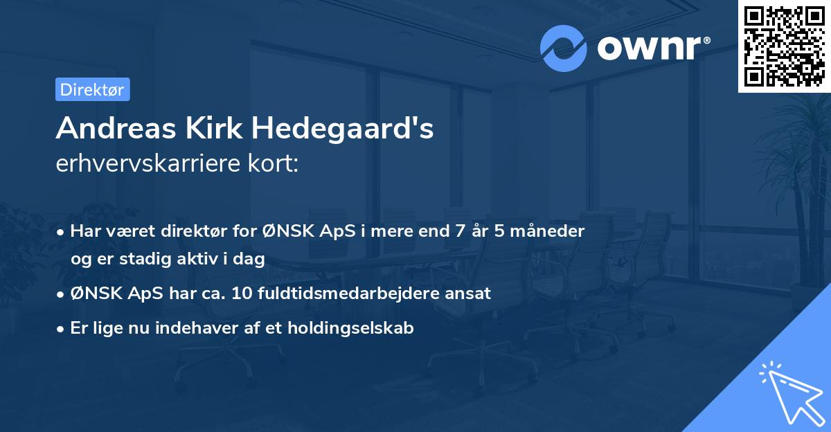 Andreas Kirk Hedegaard's erhvervskarriere kort