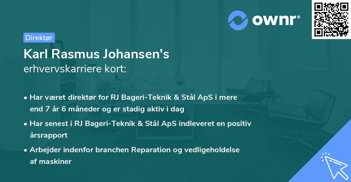 Karl Rasmus Johansen's erhvervskarriere kort