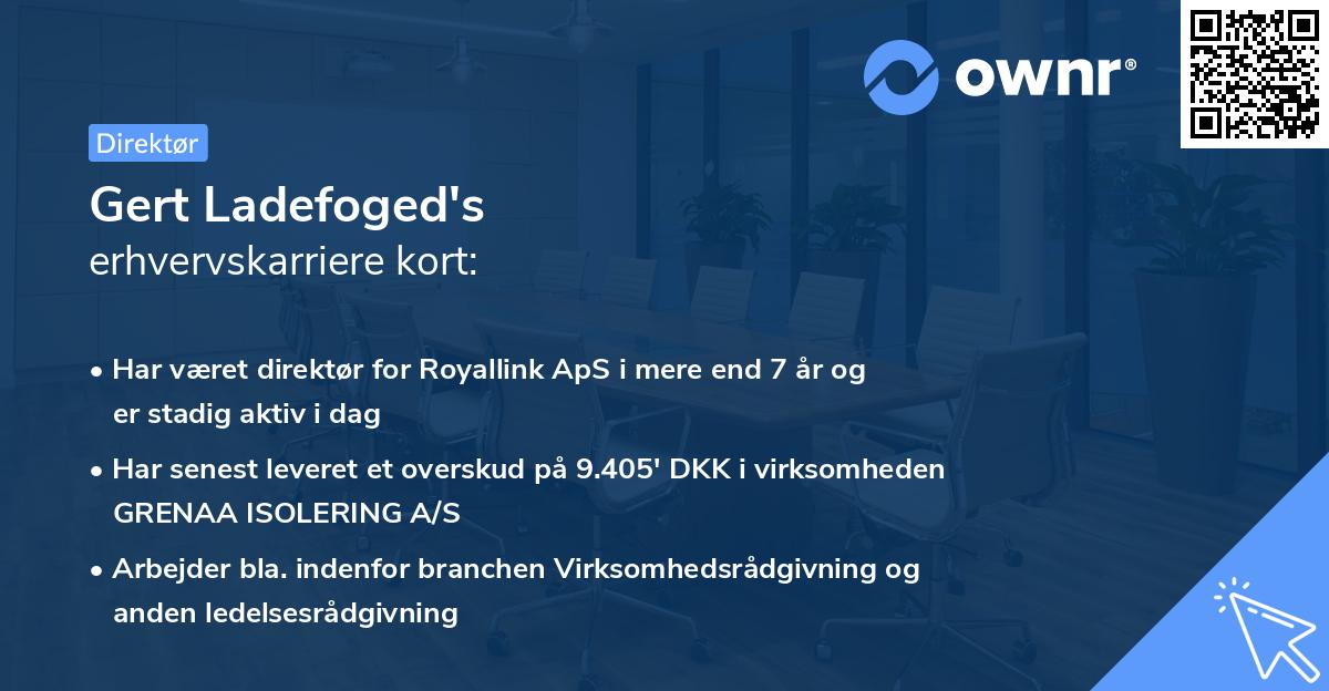 Gert Ladefoged's erhvervskarriere kort