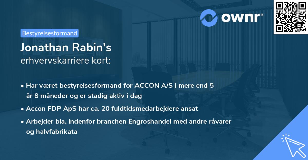 Jonathan Rabin's erhvervskarriere kort
