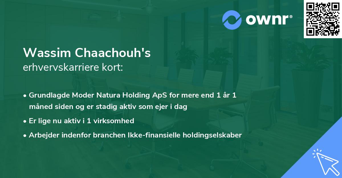 Wassim Chaachouh's erhvervskarriere kort