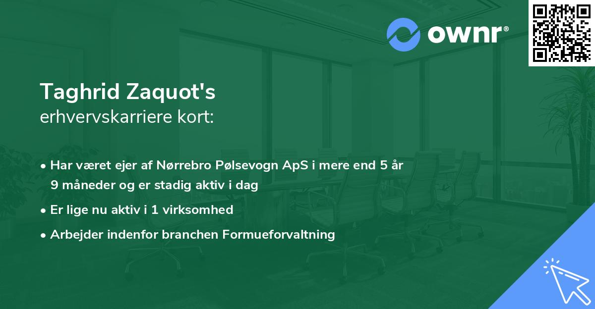 Taghrid Zaquot's erhvervskarriere kort