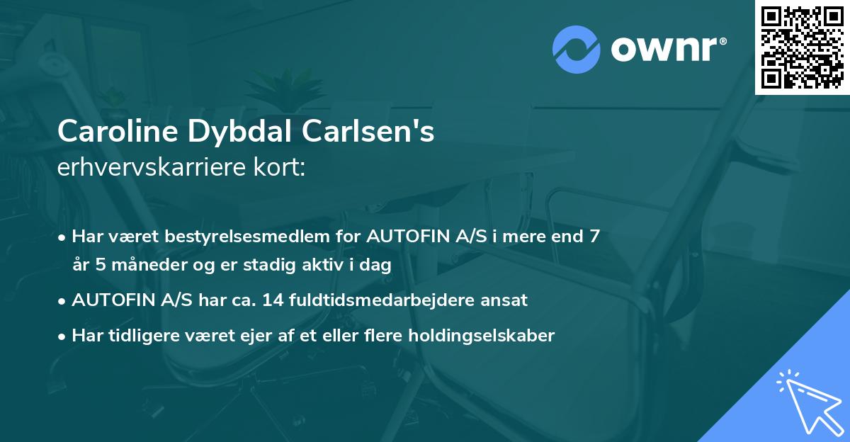 Caroline Dybdal Carlsen's erhvervskarriere kort