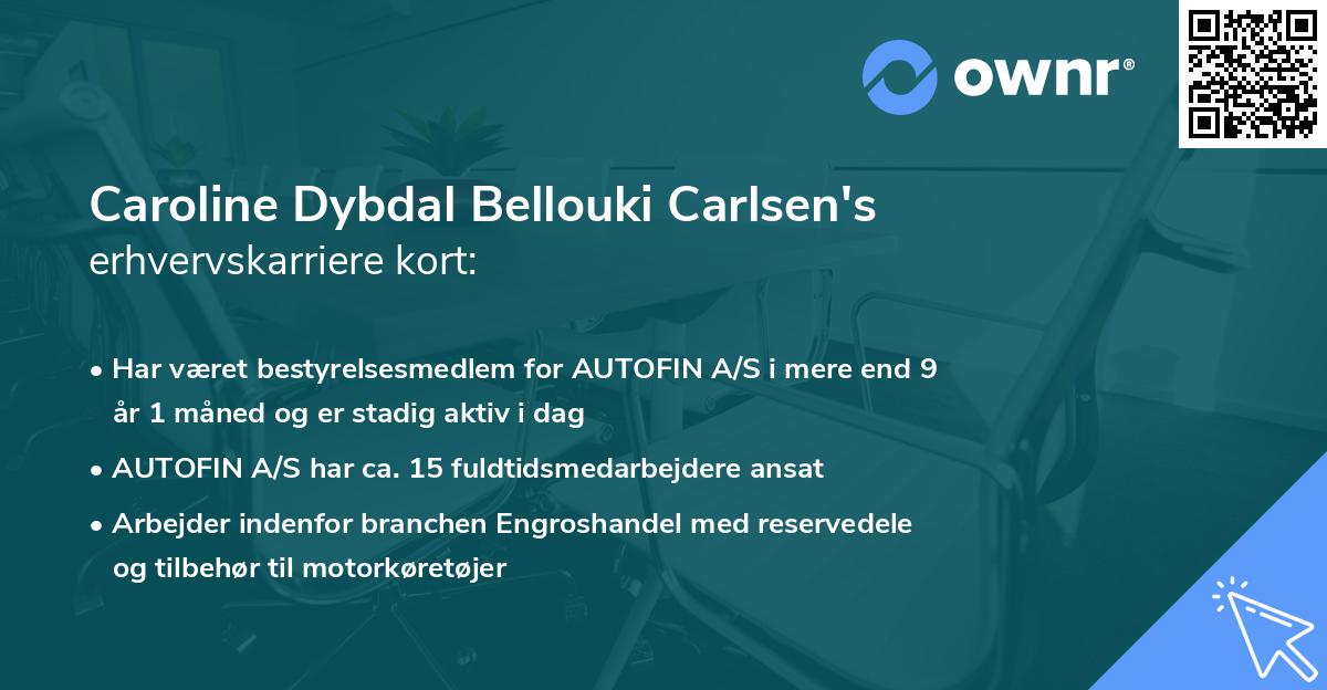 Caroline Dybdal Bellouki Carlsen's erhvervskarriere kort