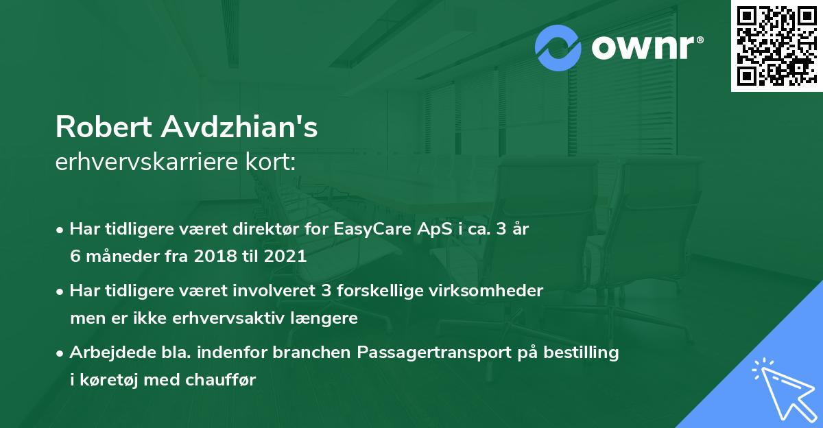 Robert Avdzhian's erhvervskarriere kort