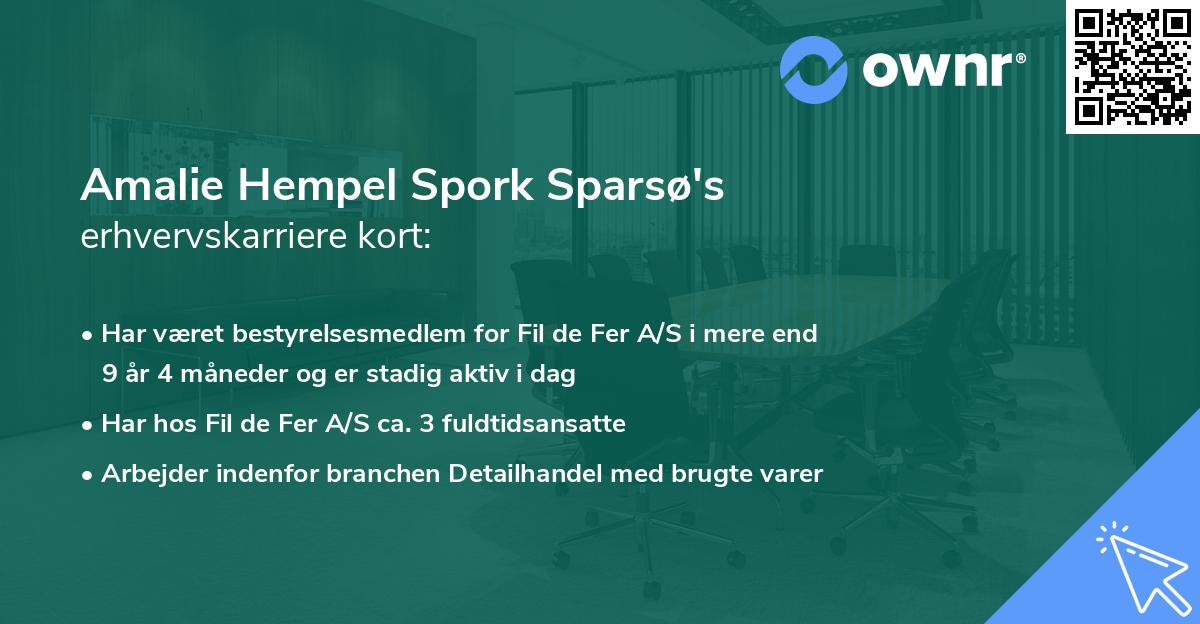 Amalie Hempel Spork Sparsø's erhvervskarriere kort