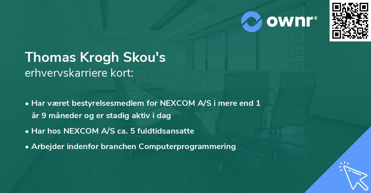 Thomas Krogh Skou's erhvervskarriere kort