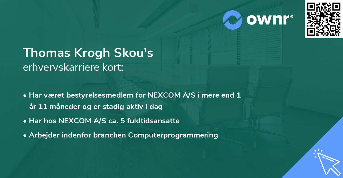 Thomas Krogh Skou's erhvervskarriere kort