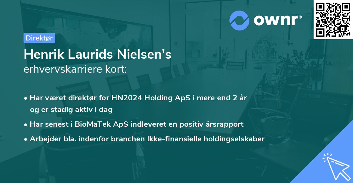 Henrik Laurids Nielsen's erhvervskarriere kort