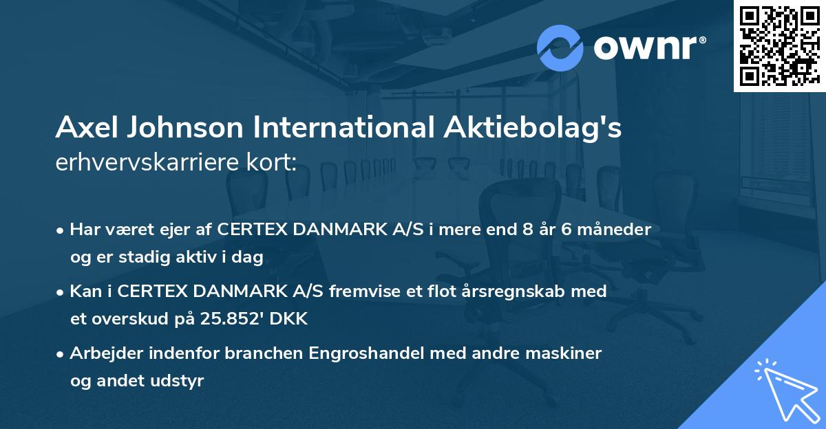 Axel Johnson International Aktiebolag's erhvervskarriere kort