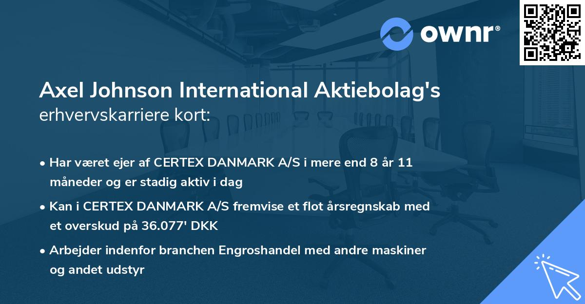 Axel Johnson International Aktiebolag's erhvervskarriere kort