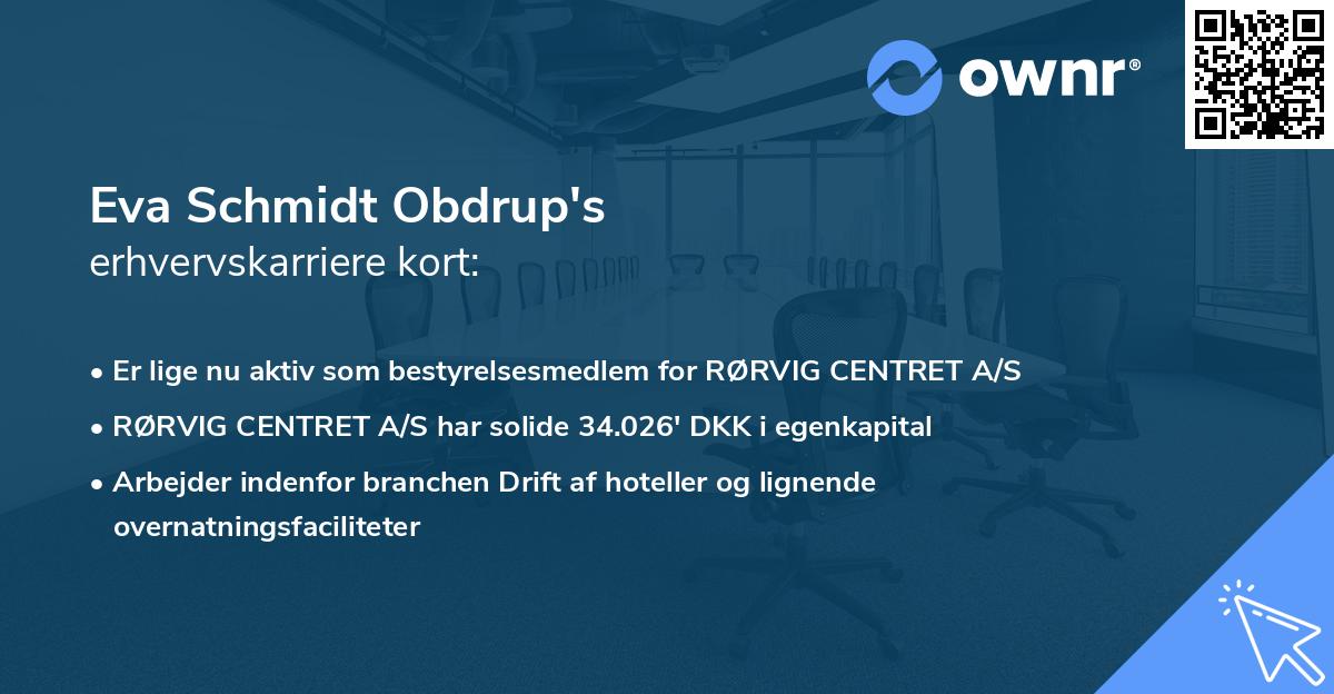 Eva Schmidt Obdrup's erhvervskarriere kort