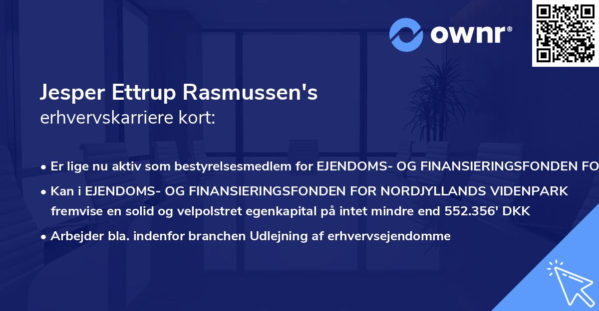 Jesper Ettrup Rasmussen's erhvervskarriere kort