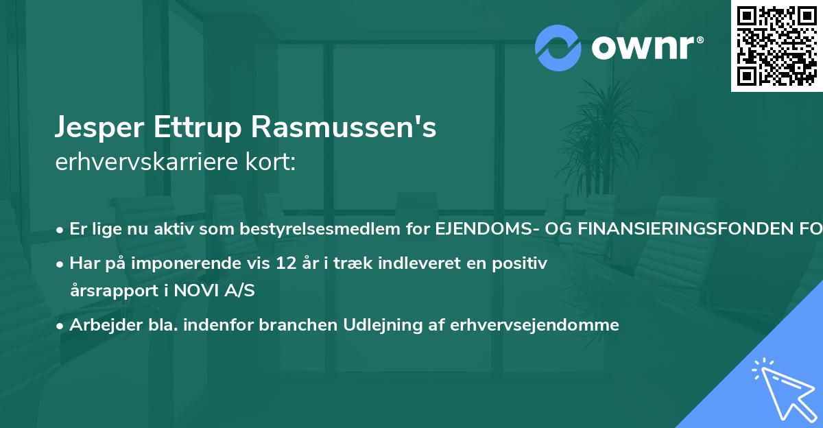 Jesper Ettrup Rasmussen's erhvervskarriere kort