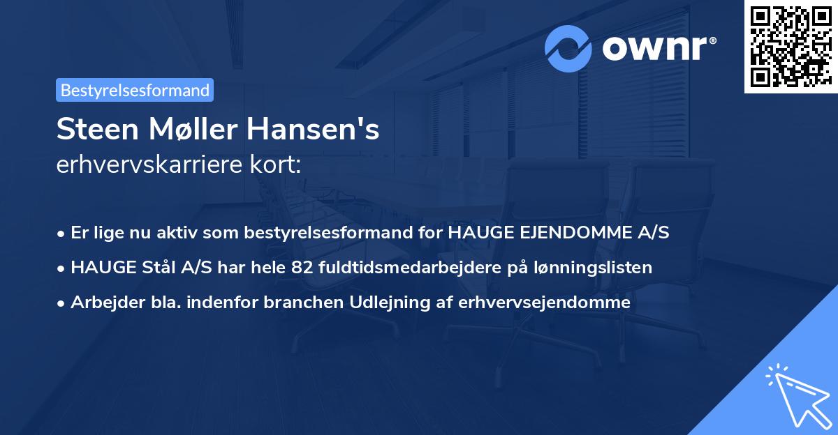 Steen Møller Hansen's erhvervskarriere kort