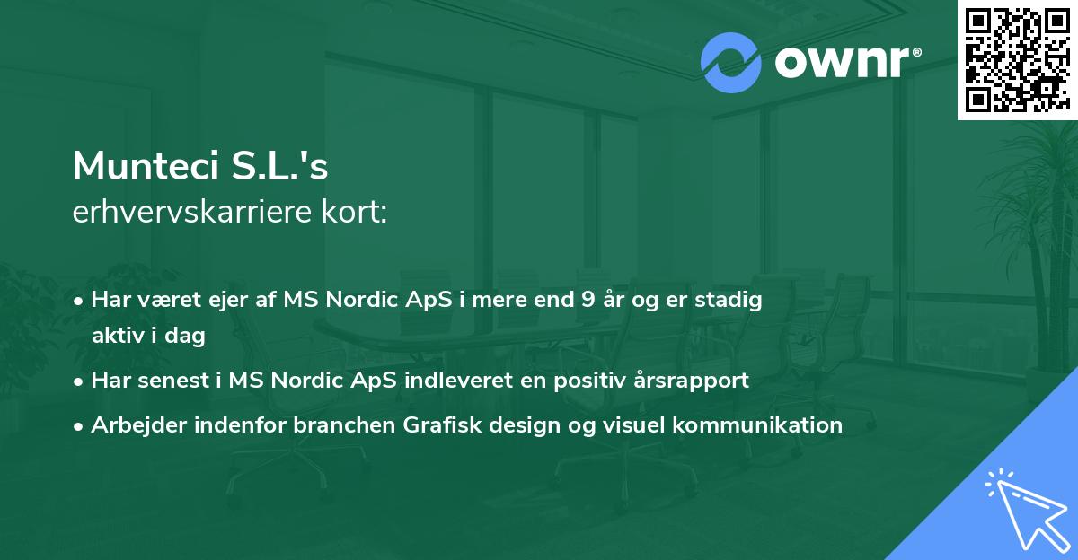 Munteci S.L.'s erhvervskarriere kort