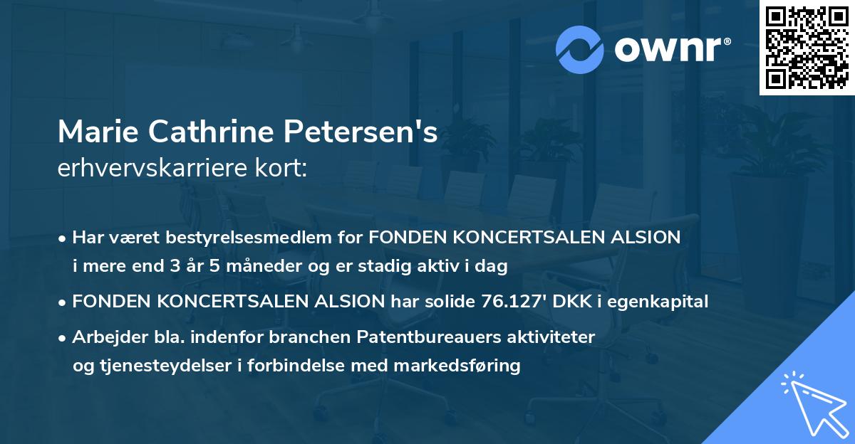 Marie Cathrine Petersen's erhvervskarriere kort