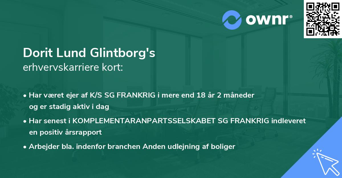 Dorit Lund Glintborg's erhvervskarriere kort