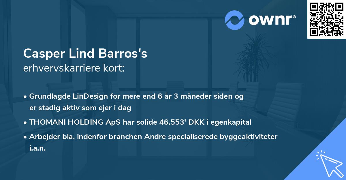 Casper Lind Barros's erhvervskarriere kort