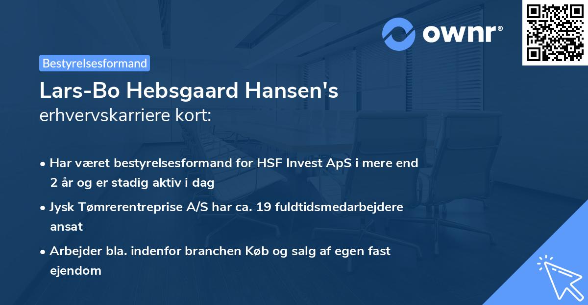 Lars-Bo Hebsgaard Hansen's erhvervskarriere kort