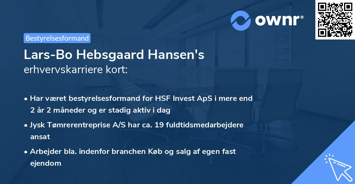Lars-Bo Hebsgaard Hansen's erhvervskarriere kort