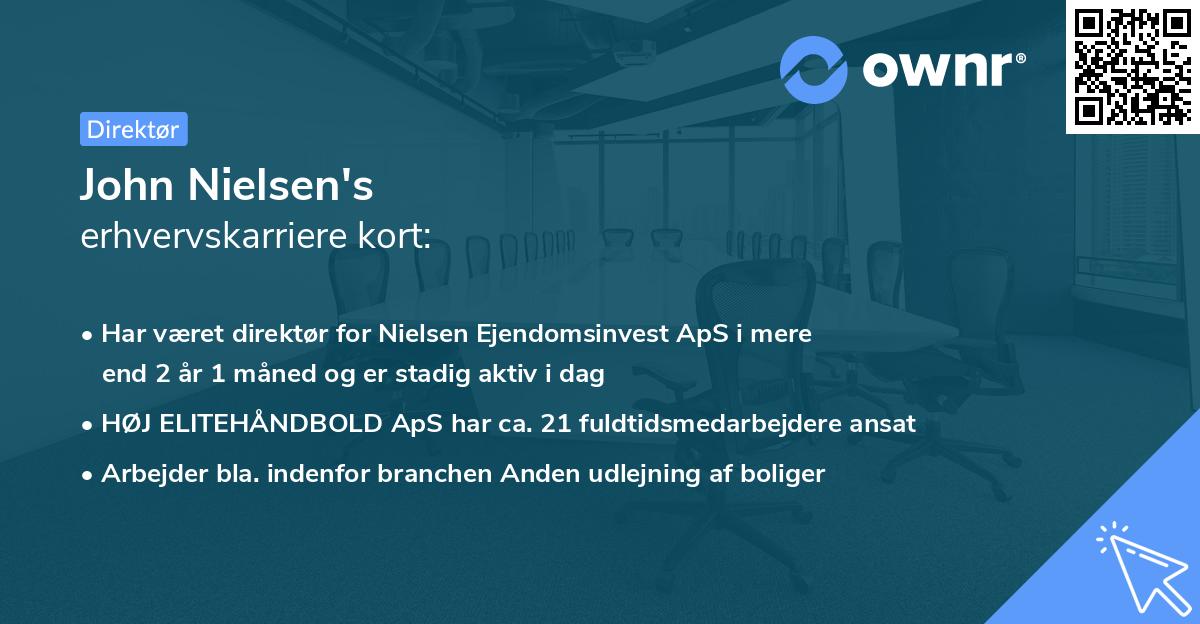 John Nielsen's erhvervskarriere kort