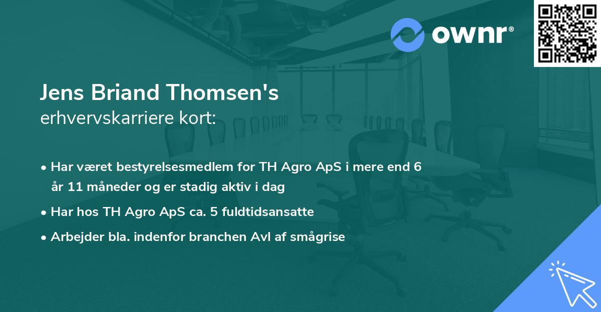 Jens Briand Thomsen's erhvervskarriere kort