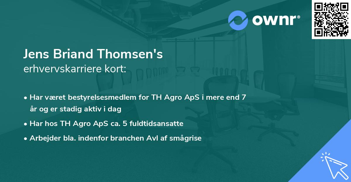 Jens Briand Thomsen's erhvervskarriere kort
