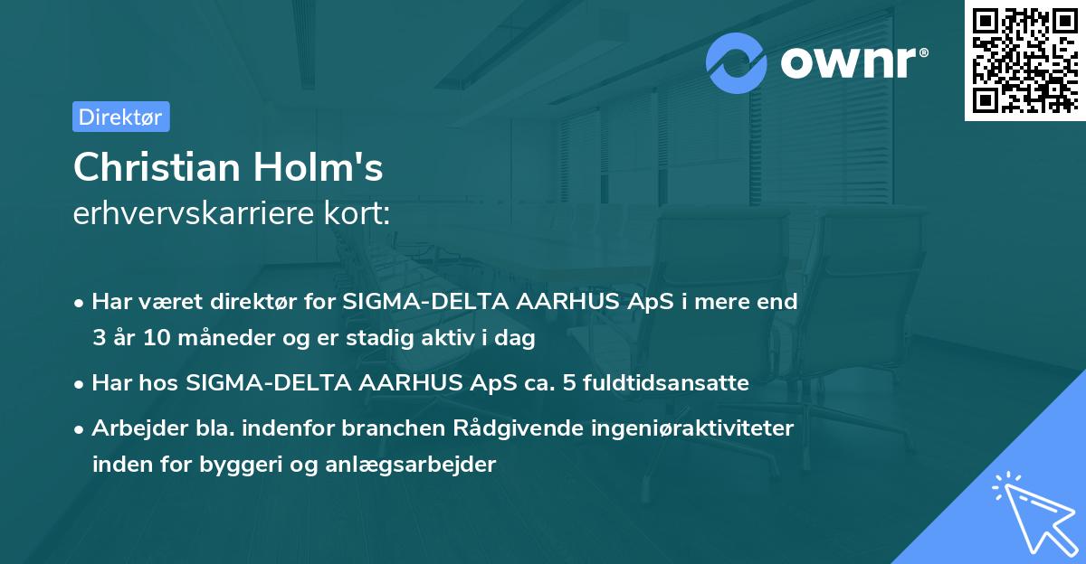 Christian Holm's erhvervskarriere kort