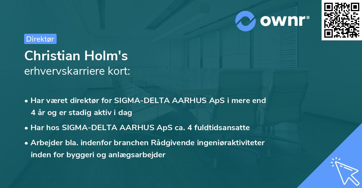 Christian Holm's erhvervskarriere kort