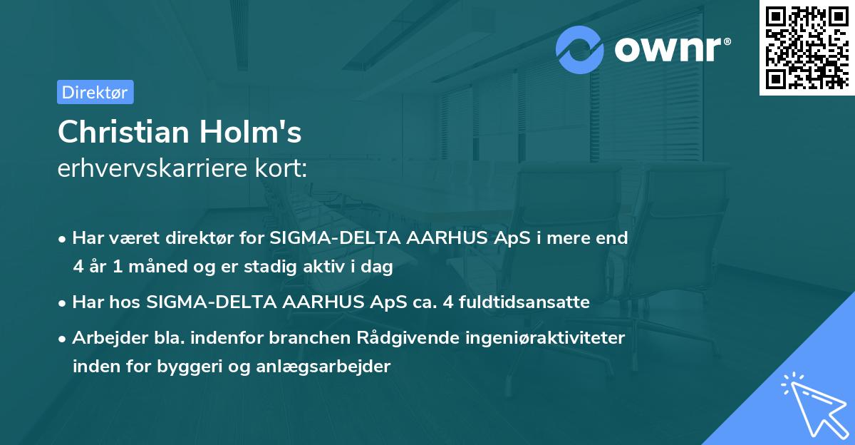 Christian Holm's erhvervskarriere kort