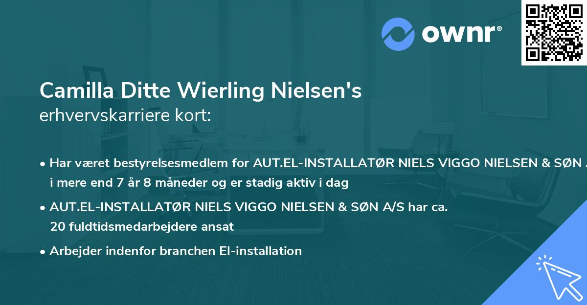 Camilla Ditte Wierling Nielsen's erhvervskarriere kort