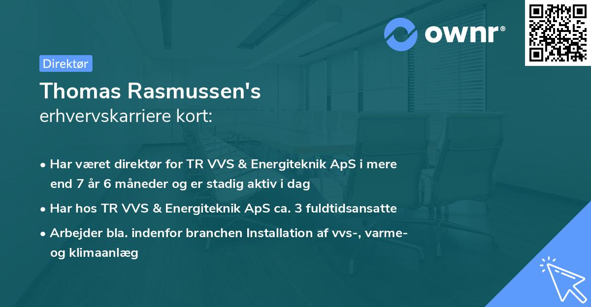 Thomas Rasmussen's erhvervskarriere kort