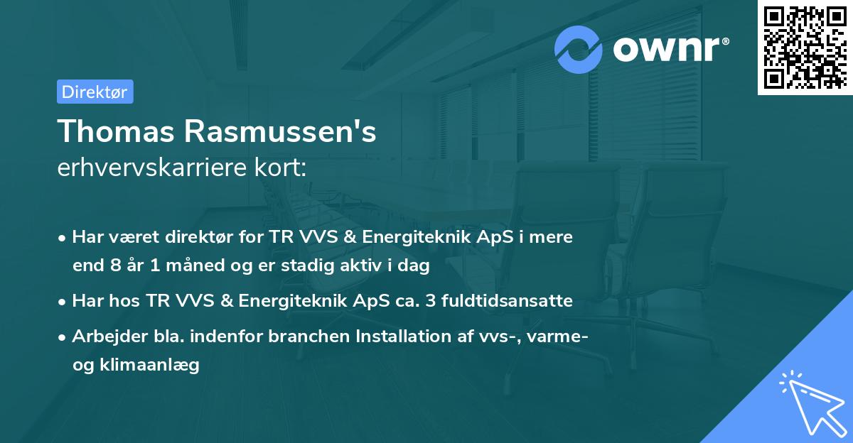 Thomas Rasmussen's erhvervskarriere kort