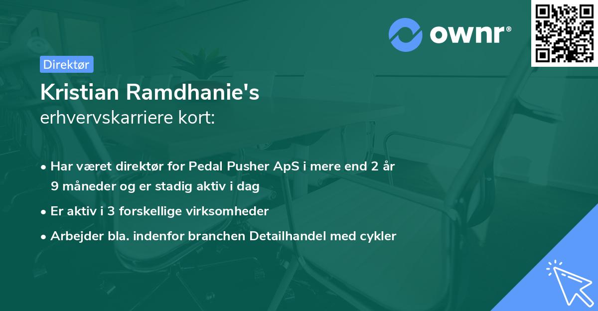 Kristian Ramdhanie's erhvervskarriere kort