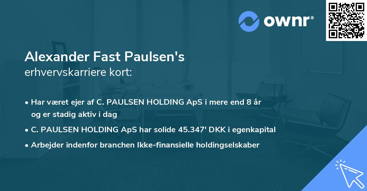 Alexander Fast Paulsen's erhvervskarriere kort